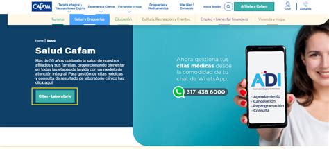 teléfono citas cafam|CAFAM Citas Médicas en Línea y por Teléfono